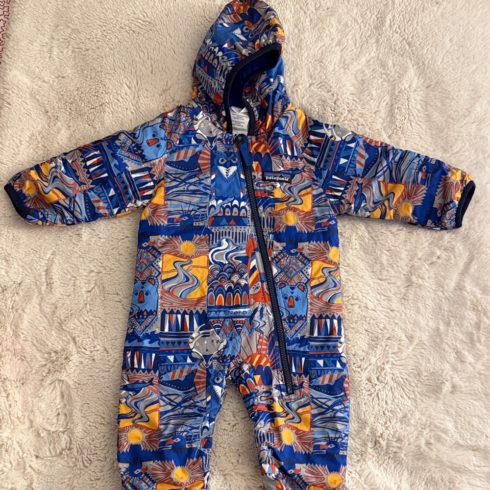 Patagonia reversible puffball print One Piece Snowsuit